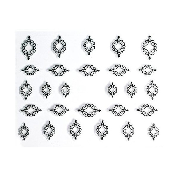 Ornamento de piedra preciosa - marquesa de plata Beauty Nails RE111-28