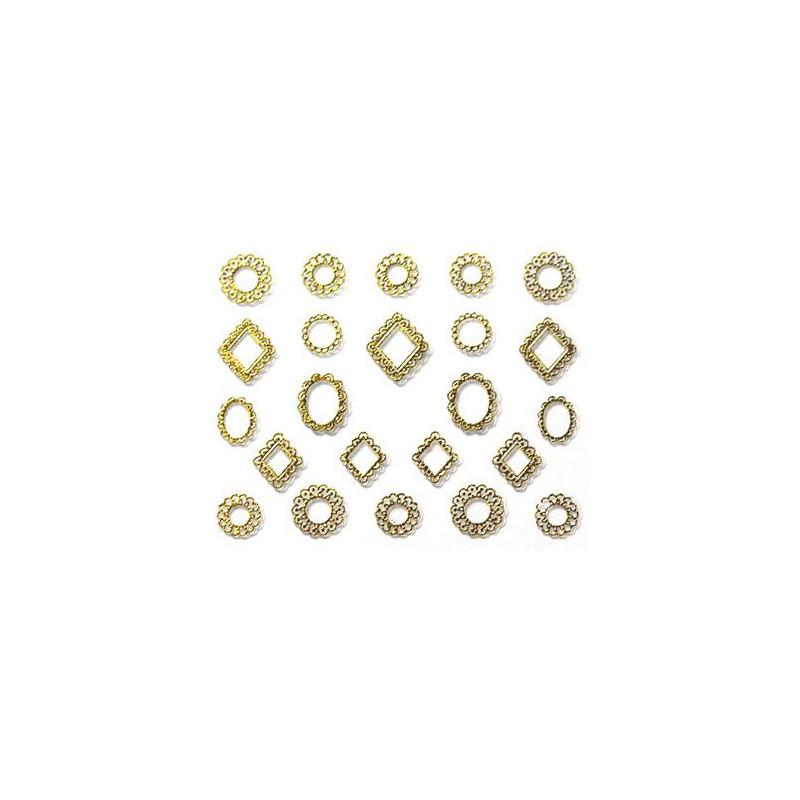 Ornamento de piedra preciosa - marco de oro Beauty Nails RE110-28