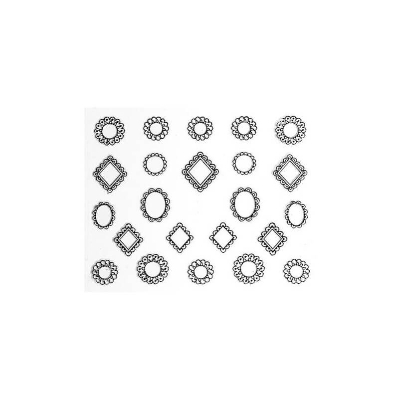 Ornement van edelsteen - zilveren frame Beauty Nails RE109-28 Ornement van edelsteen - zilveren frame Beauty Nails RE109-28