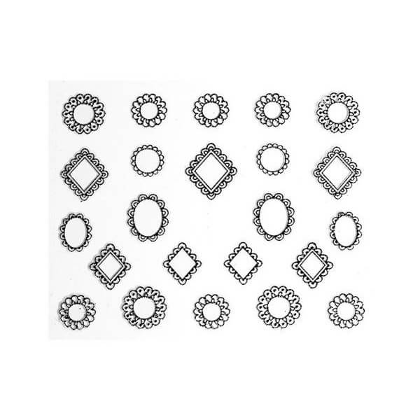 Ornement van edelsteen - zilveren frame Beauty Nails RE109-28 Ornement van edelsteen - zilveren frame Beauty Nails RE109-28