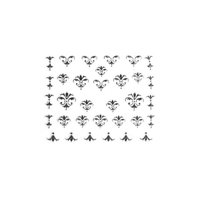 Ornement edelsteen - Barok zilver Beauty Nails RE107