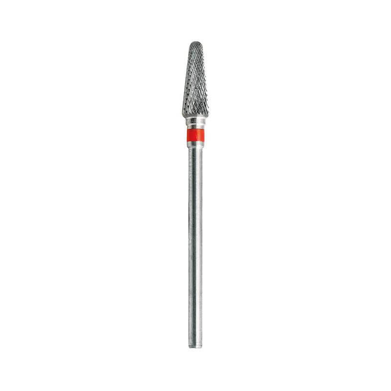 Fresa de aço duro cônica Collet vermelho grão médio Beauty Nails 8021B-28 Fresa de aço duro cônica Collet vermelho grão médio Beauty Nails 8021B-28