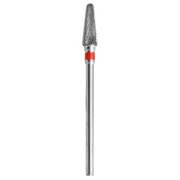 Fresa de aço duro cônica Collet vermelho grão médio Beauty Nails 8021B-28 Fresa de aço duro cônica Collet vermelho grão médio Beauty Nails 8021B-28