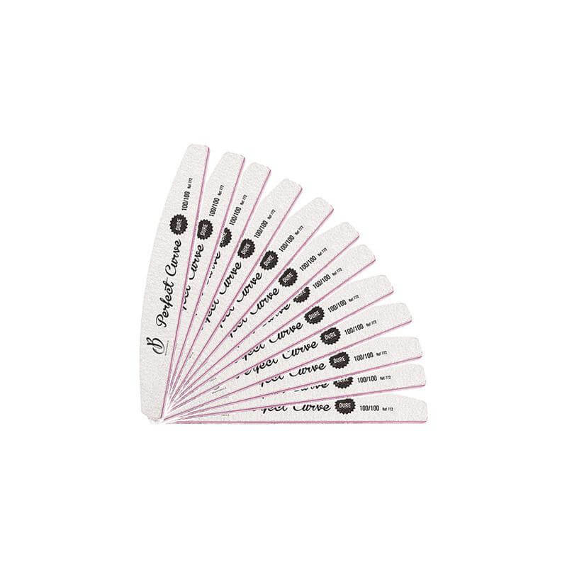 Kalk perfekte harte Kurve - 100/100 Körnung (Packung mit 12) Beauty Nails 772-12-28