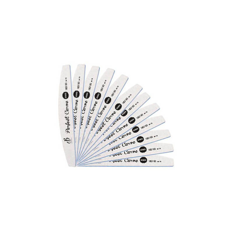 Lima de curva perfeita suave - grão 180/180 (pacote de 12) Beauty Nails 774-12-28