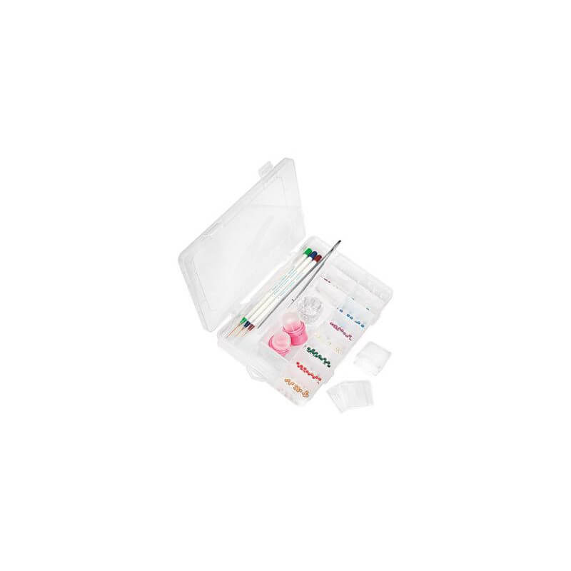 Caixa de armazenamento para decorações com compartimentos removíveis Beauty Nails 1080-28