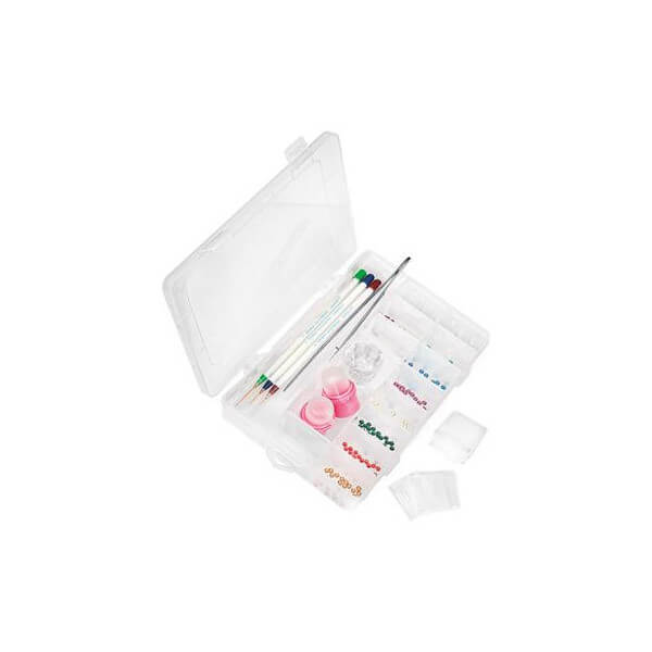 Caixa de armazenamento para decorações com compartimentos removíveis Beauty Nails 1080-28 Caixa de armazenamento para decorações com compartimentos removíveis Beauty Nails 1080-28
