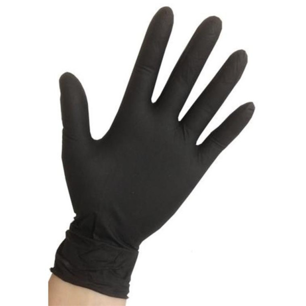 Mittlere schwarze Handschuhe Beauty Nails 12103-28