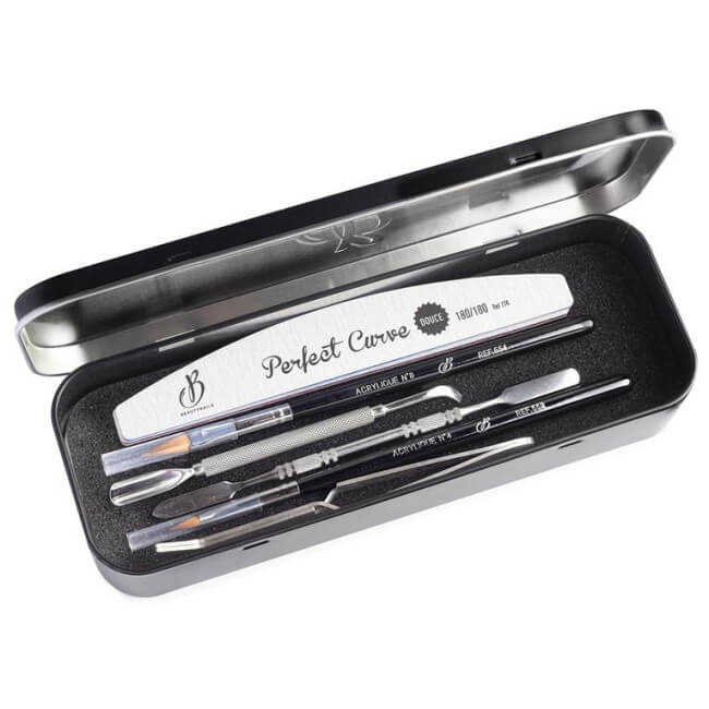Caixa de armazenamento retangular em metal Beauty Nails