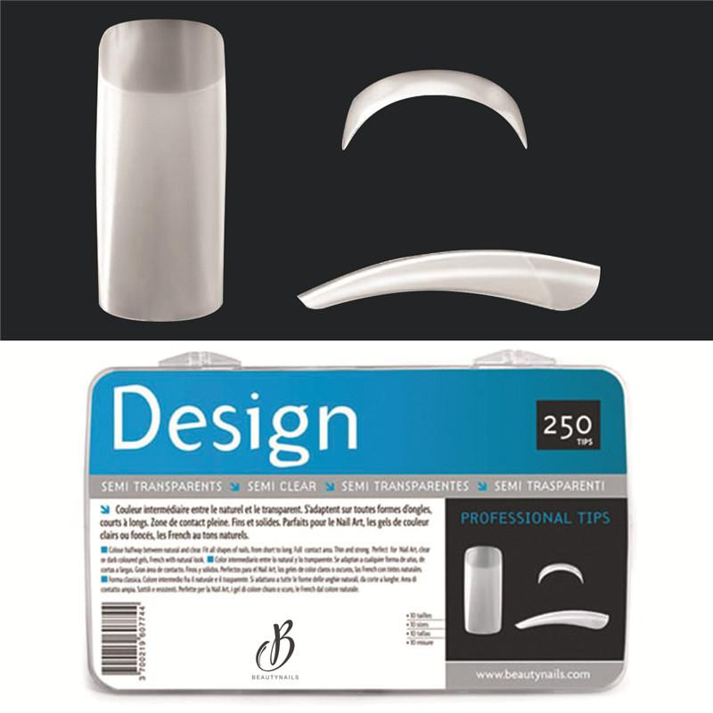 Semi-transparent design capsules - 250 tips Beauty Nails
