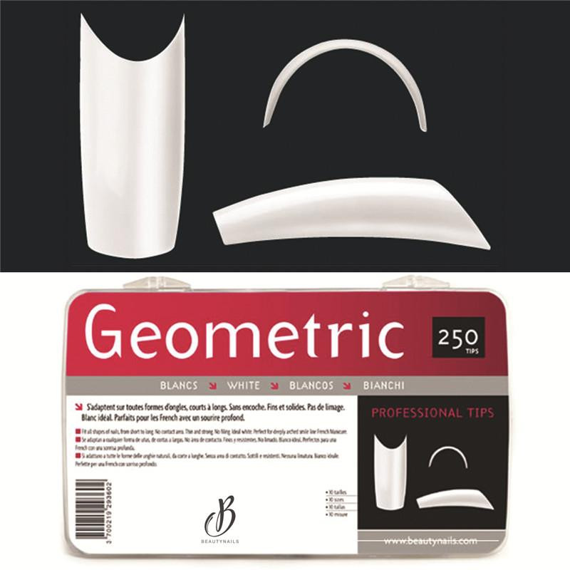 White geometric capsules - 250 tips Beauty Nails