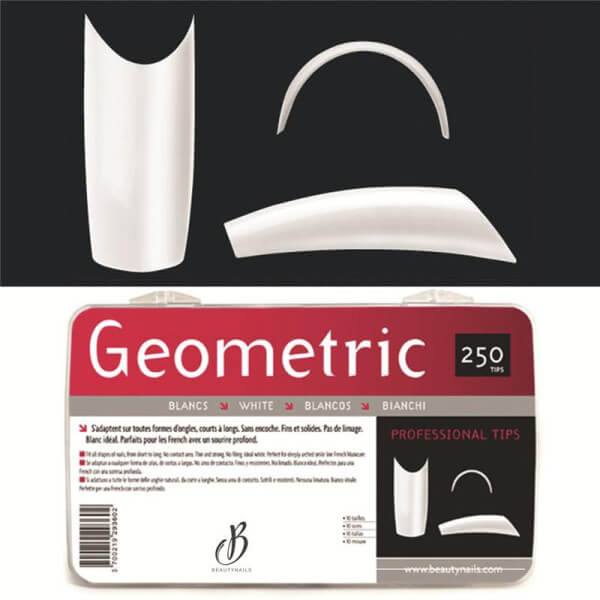 Cápsulas Geométricas brancas - 250 tips Beauty Nails Cápsulas Geométricas brancas - 250 tips Beauty Nails