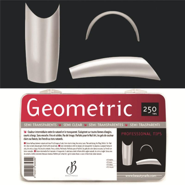 Capsule Geometric semi-transparentes - 250 tips Beauty Nails