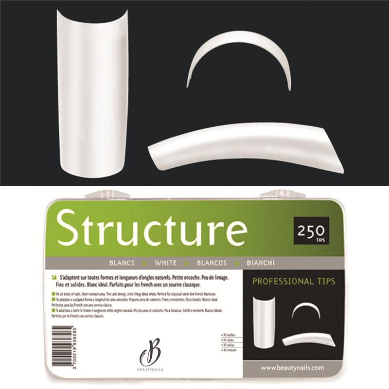 White Capsule Structure - 250 tips Beauty Nails