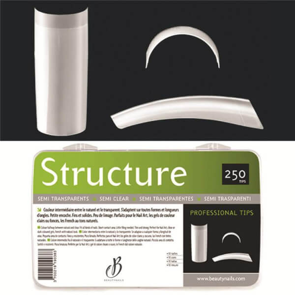 Capsule Structuur semi-transparant - 250 tips Beauty Nails Capsule Structuur semi-transparant - 250 tips Beauty Nails