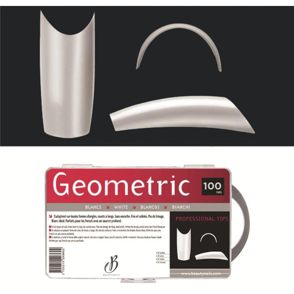Cápsulas geométricas semitransparentes - 100 puntas Beauty Nails