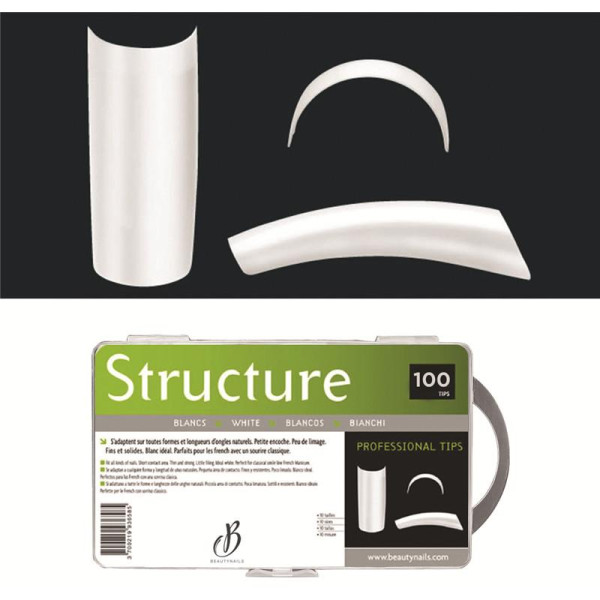 White Capsule Structure - 100 tips Beauty Nails