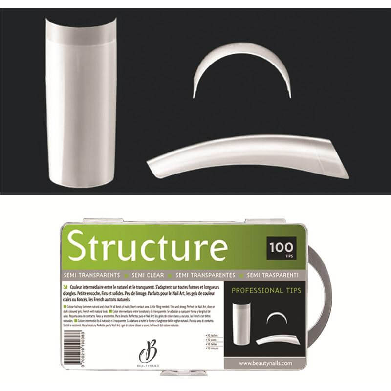Capsulestructuur halftransparant - 100 tips Beauty Nails