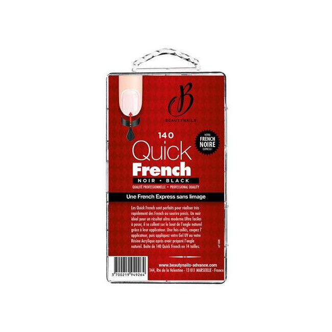 Capsule  quick french noir 140 tips (n° 0 a 13) Beauty Nails