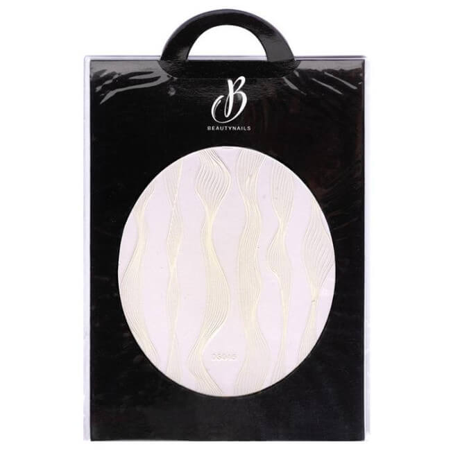 Sticker elástico ondulado branco Beauty Nails