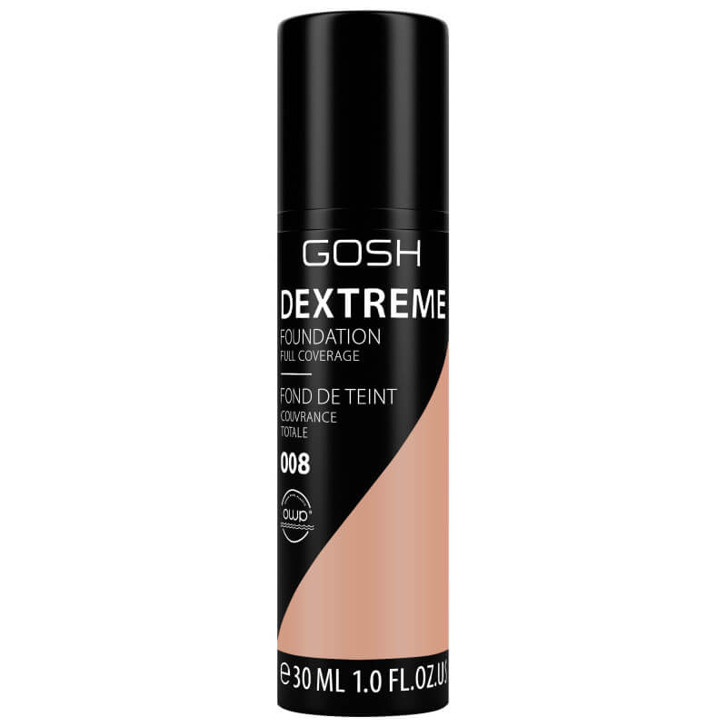 Base de maquilhagem de alta cobertura nº08 Golden - Cobertura Total Dextreme GOSH 30ML