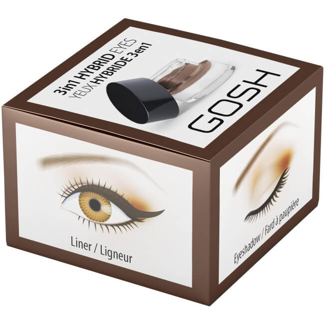 3-in-1 oogschaduw, eyeliner, wenkbrauwen n°05 Bruin GOSH