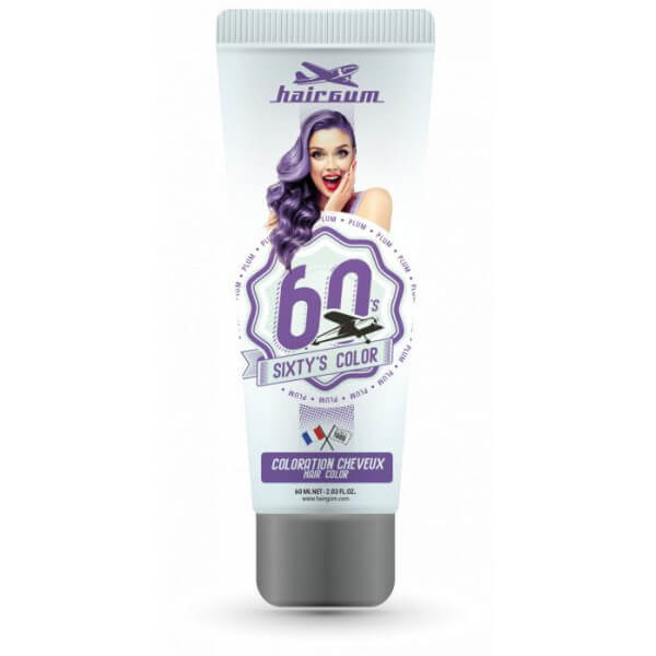 Kleurcrème Sixty's Color - Pruim HAIRGUM 60ML Kleurcrème Sixty's Color - Pruim HAIRGUM 60ML