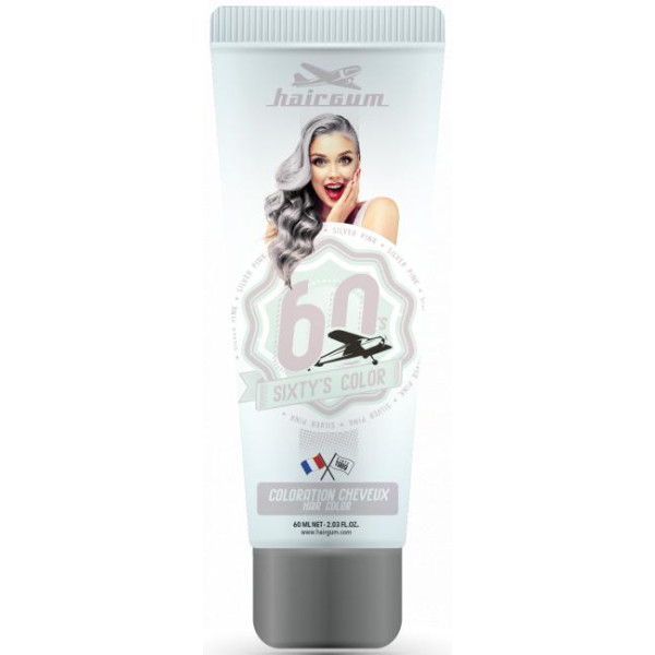 Crème colorante Sixty's Color - Rose argenté HAIRGUM 60ML Crème colorante Sixty's Color - Rose argenté HAIRGUM 60ML