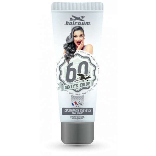 Kleurencrème Sixty's Color - Zilverroze HAIRGUM 60ML Kleurencrème Sixty's Color - Zilverroze HAIRGUM 60ML