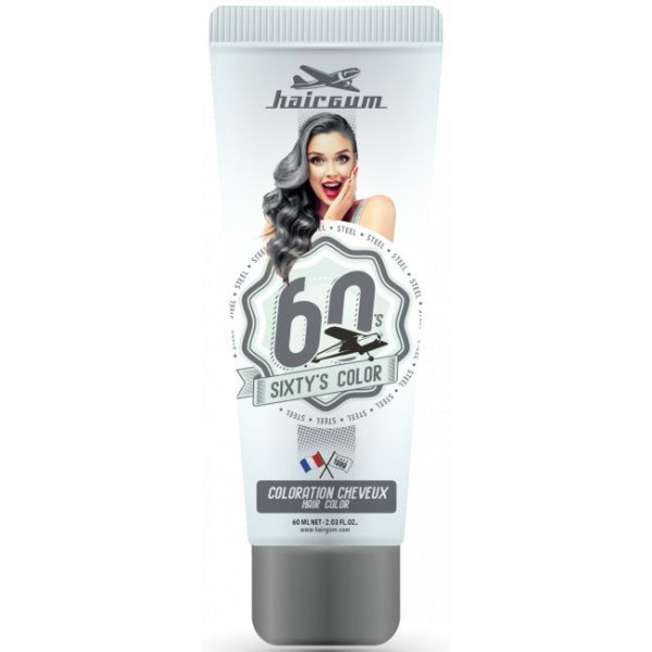 Crème colorante Sixty's Color - Argenté HAIRGUM 60ML Crème colorante Sixty's Color - Argenté HAIRGUM 60ML