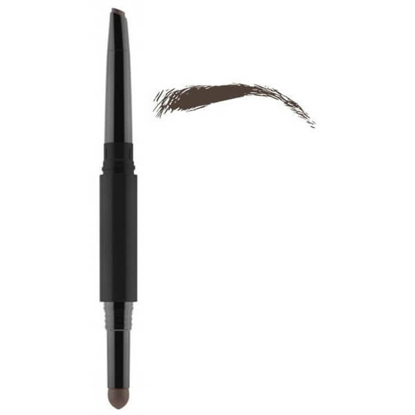 Lápis de sobrancelhas 2 em 1 nº02 castanho acinzentado - Brow Shape & Fill GOSH Lápis de sobrancelhas 2 em 1 nº02 castanho acinzentado - Brow Shape & Fill GOSH