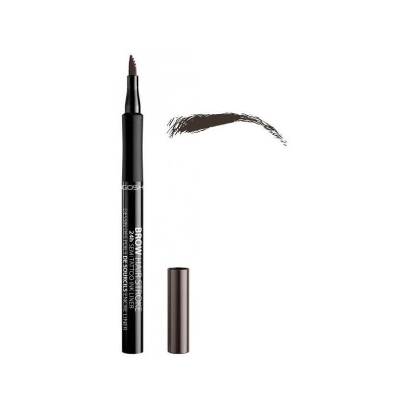 Caneta de efeito tatuagem 24H nº 03 castanho escuro - Brow Hair Stroke GOSH