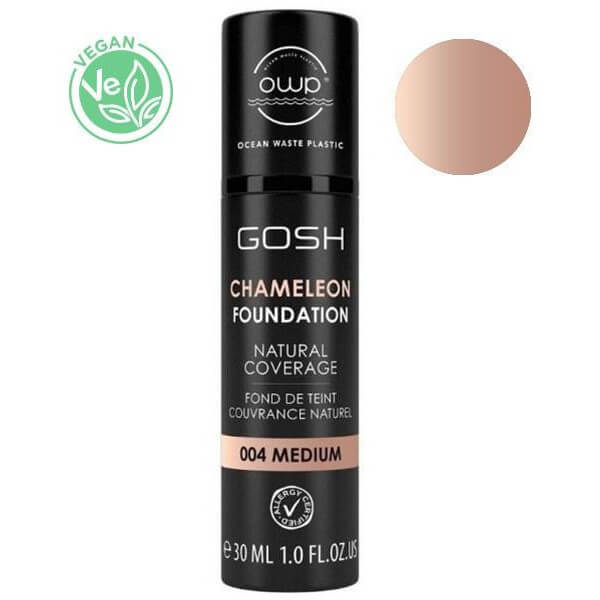 Base de maquilhagem camaleão nº 004 médio Base Camaleão GOSH 30ML Base de maquilhagem camaleão nº 004 médio Base Camaleão GOSH 30ML