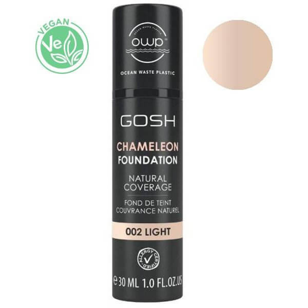 Base de maquilhagem camaleão nº 002 claro Base Camaleão GOSH 30ML Base de maquilhagem camaleão nº 002 claro Base Camaleão GOSH 30ML