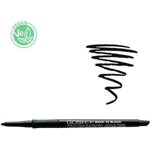 Eyeliner de precisión resistente al agua n.°01 Negro - El Ultimate Eyeliner GOSH