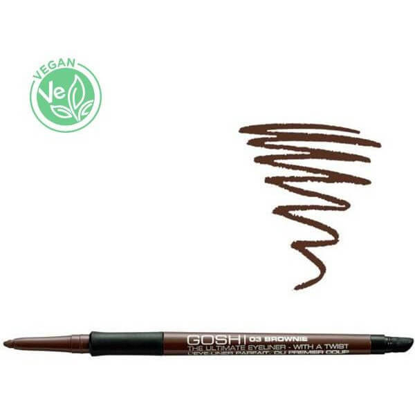 Eyeliner de precisão à prova d'água nº 03 Brownie - O Ultimate Eyeliner GOSH Eyeliner de precisão à prova d'água nº 03 Brownie - O Ultimate Eyeliner GOSH