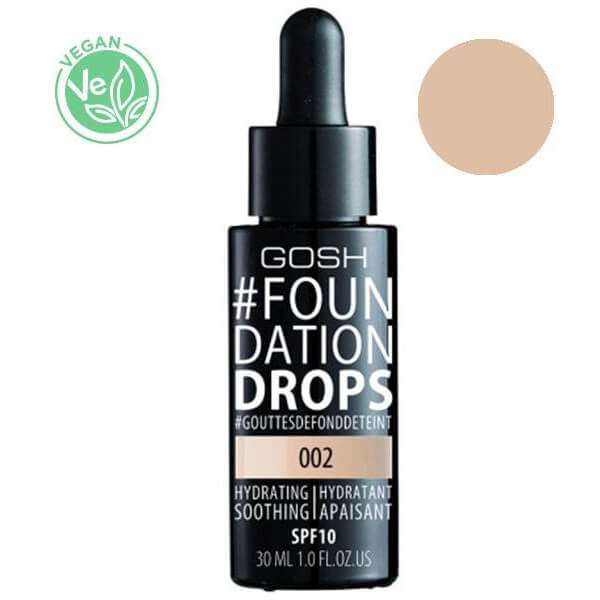 Base de maquillaje n ° 002 Ivory Foundation Drops GOSH 30ML