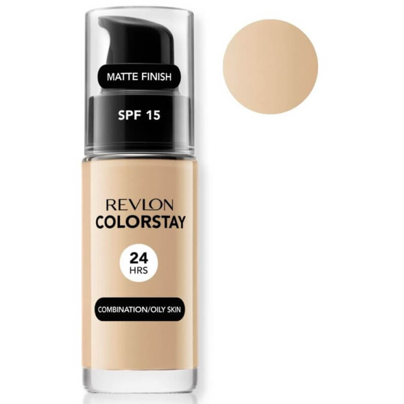 Base de maquilhagem hidratante 24H nº180 areia bege Colorstay para pele oleosa da REVLON