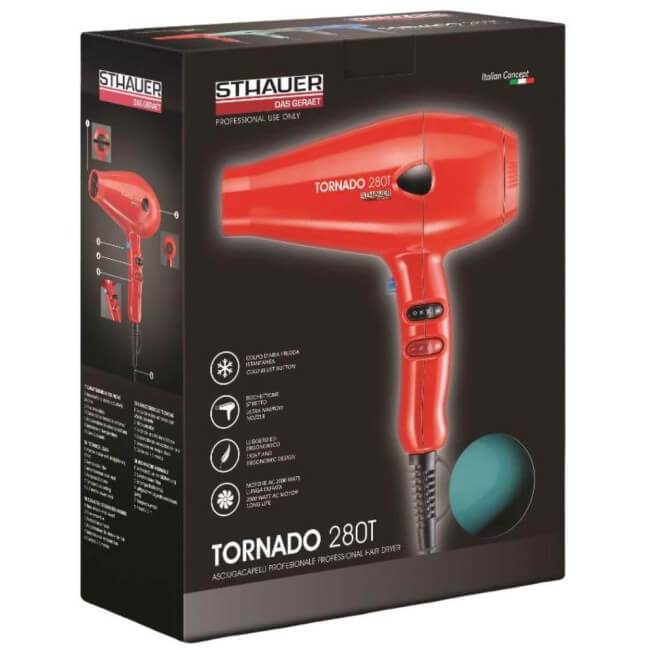 Asciugacapelli professionale rosso Tornado STHAUER