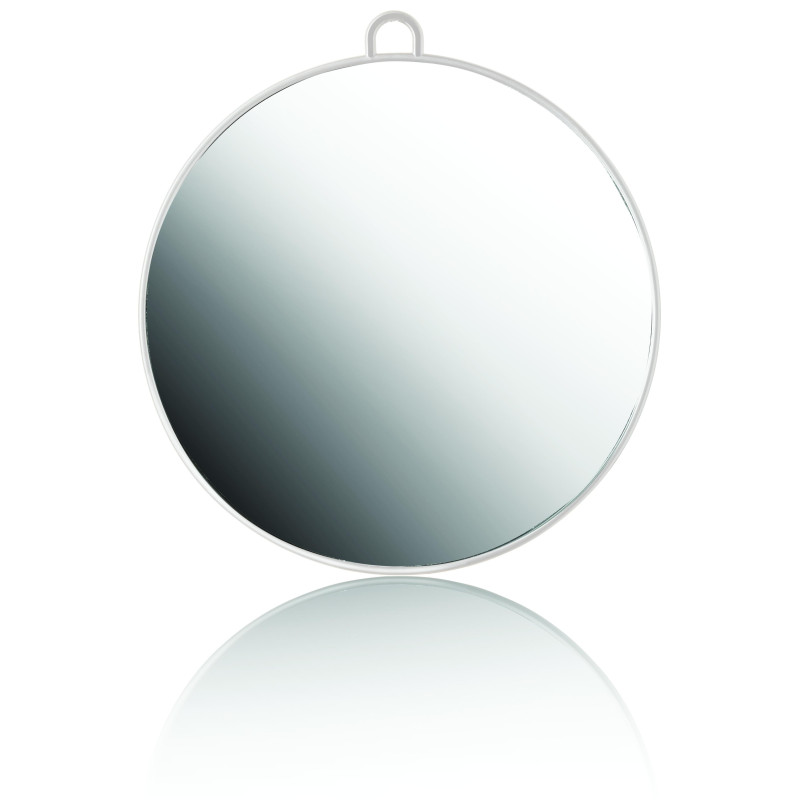 Round white mirror