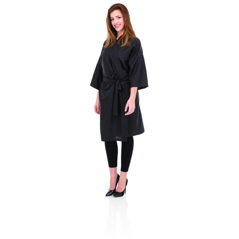 Professional black PVC kimono