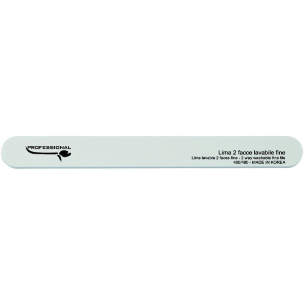 Washable white double-sided emery board - fine grit 400/401