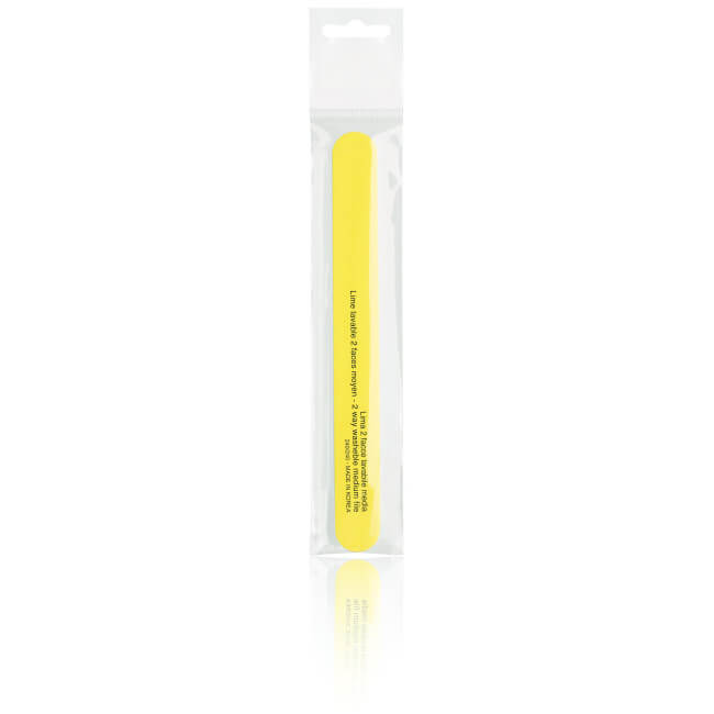 Double-sided yellow washable nail file - medium/fine grit 240/240