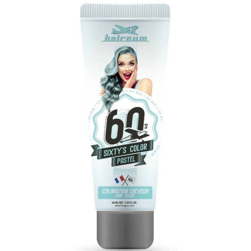 Semi-permanente crèmekleuring Sixty's Color - IJzig blauw HAIRGUM 60ML