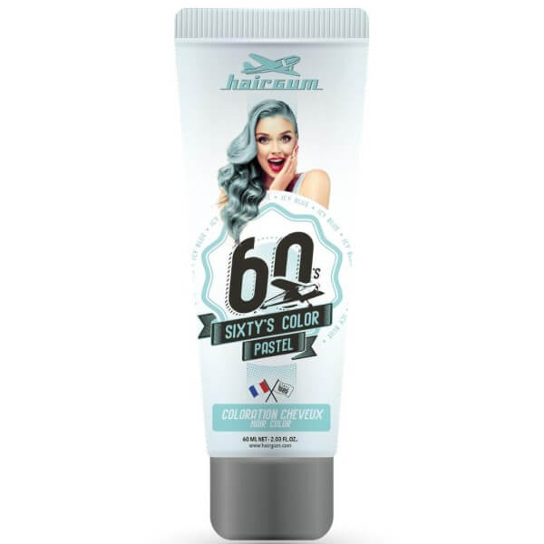 Semi-permanente crèmekleuring Sixty's Color - IJzig blauw HAIRGUM 60ML Semi-permanente crèmekleuring Sixty's Color - IJzig blauw HAIRGUM 60ML