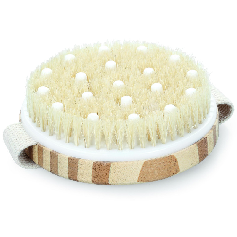 Wooden body massage brush for the bath
