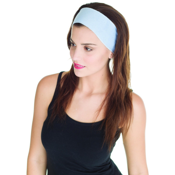 Blue terry cloth headband