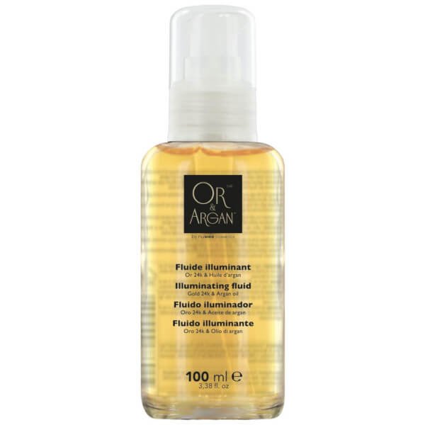 Verlichtende vloeistof met goud en arganolie, 100 ml. Verlichtende vloeistof met goud en arganolie, 100 ml.