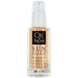 Zonbeschermende gezichtsserum Sun Active met goud en arganolie 30 ml.