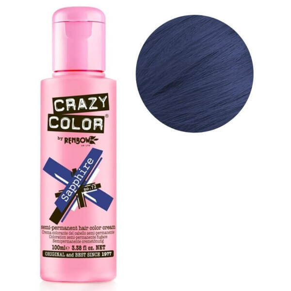 Coloração semi-permanente Sapphire CRAZY COLOR 100ML Coloração semi-permanente Sapphire CRAZY COLOR 100ML